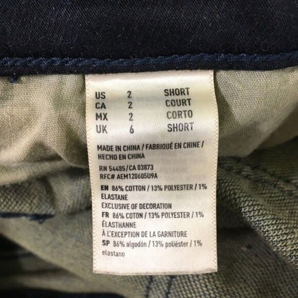 AMERICAN EAGLE SUPER STRETCH SUPER LOW DARK WASH SKINNY JEGGINS 2 SHORT - Picture 9 of 13